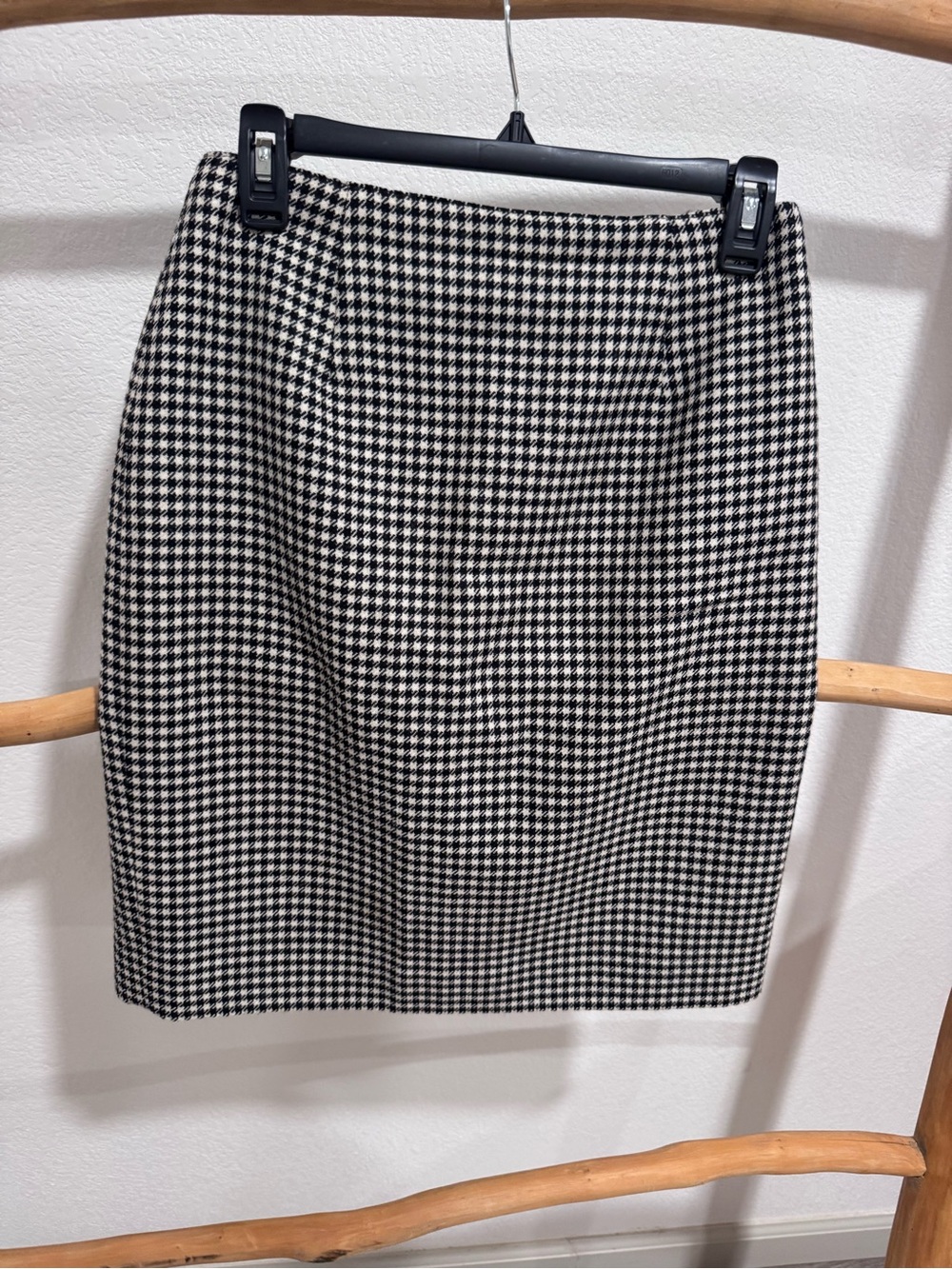 Lauren Ralph Lauren Black and White Houndstooth Pencil Skirt